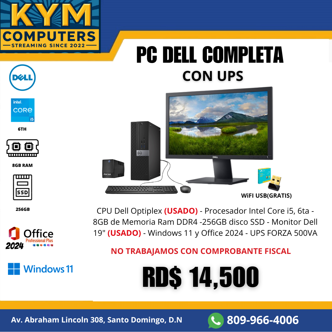Combo PC Completa Dell Optiplex con UPS